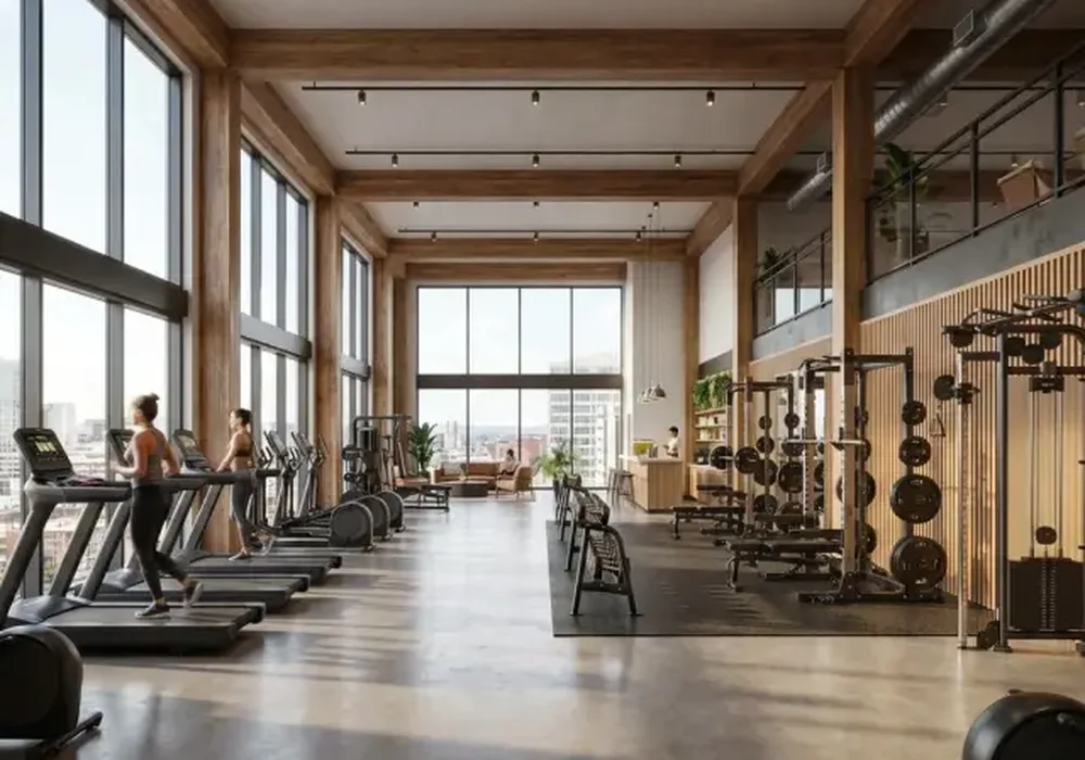 Fitness gym interior serving Al Ghadeer residents